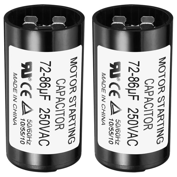 PATIKIL Motor Start Capacitor 2 Pack 72-86uF/Mfd 250V 50/60Hz CD60 for Electric Motor Starts