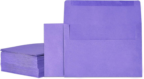 Invitation Envelopes, 100-Pack 5x7 Envelopes, A7 Envelopes for Invitations, Purple, 5 1/4 x 7 1/4 Inches