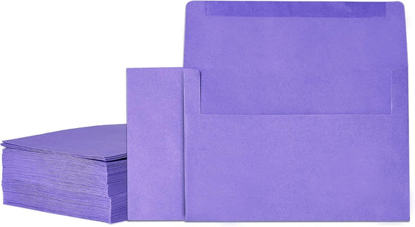 Invitation Envelopes, 100-Pack 5x7 Envelopes, A7 Envelopes for Invitations, Purple, 5 1/4 x 7 1/4 Inches