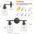 2 FOLKSMATE Bathroom Light Fixtures, Light Matte Black Vanity Light, Vintage Wall Sconces Lighting, Modern Bath Wall