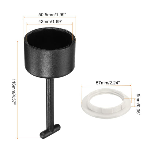 MECCANIXITY T Type E26/E27 Socket Ring Removal Tool with Lamp Shade Socket Rings, Light Replacing Accessories, White