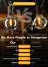 38Ft 15 Bulbs Brightown Outdoor String Lights with Remote & Shatterproof LED - Waterproof Patio Hanging Lamps for Porch