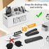 ZJRDYYK 3 Nightstand(white,1) TV Remote Control Holder with Compartment for Living Room, Wooden Controller Organizer