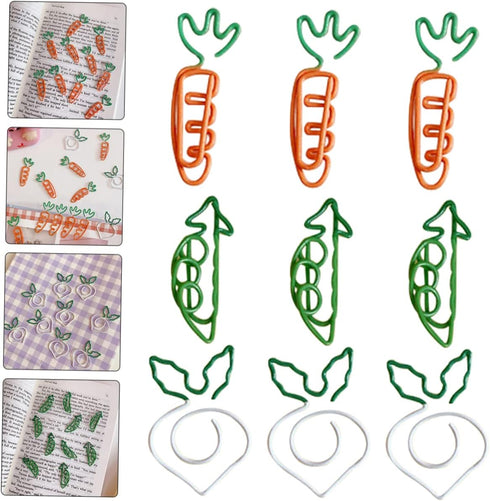 STOBOK 9pcs Carrot Paperclip, Fun Cartoon Paper Clips, Decorative Small Binder Clips, Mini Paper Fruit Decor