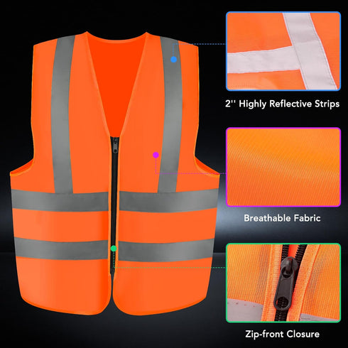 3-Pack Safety Vest For Women Men