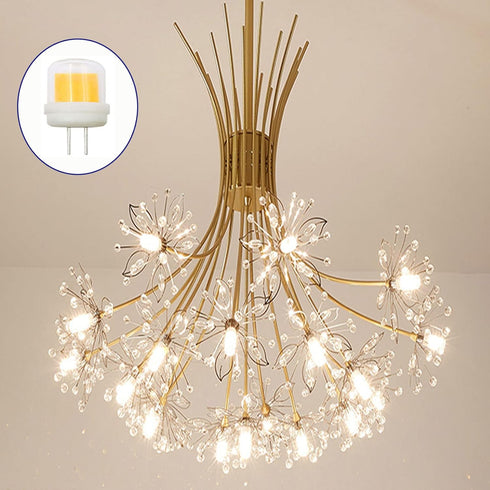 4-Pack G4 Bulb Dimmable, T4 Bulbs, 5W=50W 3000K, 110V-120V 360 LED Bi-Pin COB Chandelier Warm White AC, Silicone
