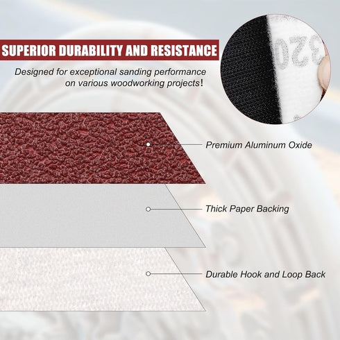120 Pcs 2 Inch Sandpaper 240 Grit, Hook and Loop Sanding Disc for Sanders Drill Grinder Rotary Tools