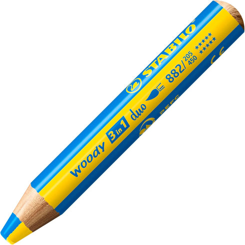 STABILO Multi-Talented Pencil woody 3 in 1 duo - Pack of 5 - Assorted Colors with Sharpener by STABILO