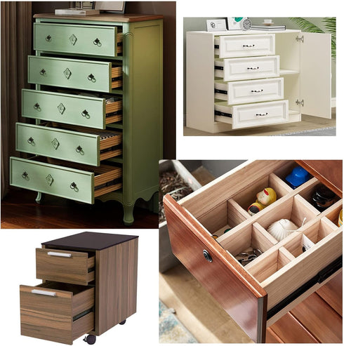V3VOGUE 4 Cabinet Furniture Hardware Rails - Heavy Duty Drawer Slides,for Desk, Wardrobe, Bedside Table, Dresser,Ball