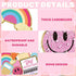Back to School Bulletin Board Kit 110Pcs Boho Groovy Paper Cutouts with Glue Points for Classroom Party