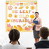 Fall Bulletin Board Decorations Set, Groovy Autumn Classroom Decor with Motivational Leaves Cutouts