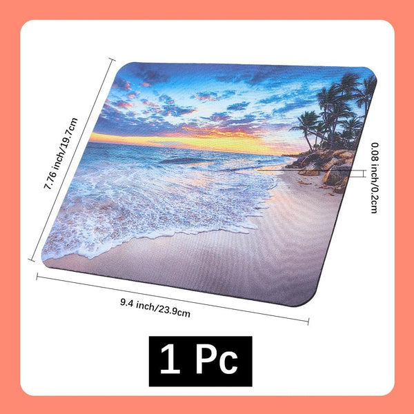 BEAMARKER Sunset 9.5x7.9 Inch Beach Mouse Pad Non-Slip Rubber Base Computer Mouse Pad Waterproof Washable Rectangle Mat