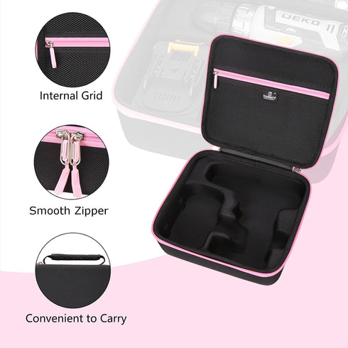 20 Tourmate Hard Storage Case for DEKOPRO Power Drill Cordless - Travel Case for Volt Drill Driver Kit(Only Case)