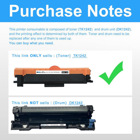 LCL Compatible TK-1242 Black Toner Cartridge Replacement for Kyocera MA2000 Series Printers (1T02Y80UX0)
