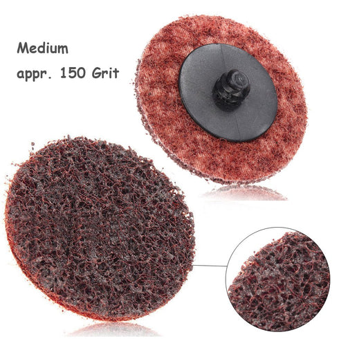 Yakamoz 15pcs 2 Inch Roll Lock Surface Conditioning Sanding Disc with Roll Lock Disc Pad Holder, Quick Change R-Type