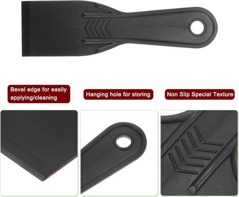 5pcs Putty Knives, 2" Width, 6mm Thin Flexible Plastic Scrapers for Taping, Drywall, Painting, Wall Scratching