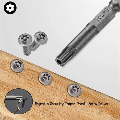 10PCS T30 Torx Head Screwdriver Bit Set, 3"/75mm with Quick Release Slot, S2 Steel Security Tools