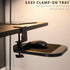 VIVO 360 2 inch MOUNT-MS01B Clamp-on Wooden Mouse Pad Holder Platform, Adjustable Under Desk Rotating Tray Rest