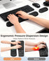 Set Wrist Rest for Keyboard and Mouse, Ergonomic Wrist Support with Memory Foam, Silky Lycra Cover, Non-Slip Base