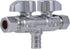 SharkBite 1/2 x 3/8 x 3/8 Inch Brass Crimp Angle Stop Valve, Dual Shut Off, PEX Pipe