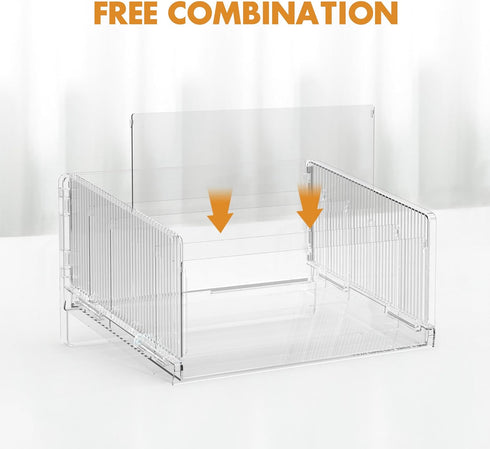 File Sorter Organizer, 5 Sections Acrylic Letter Tray for Desk, Mail Organizer Holder for Envelopes, Mail, Electronics
