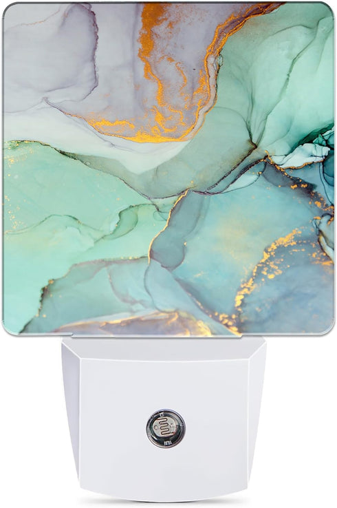 Green Marble Dusk to Dawn Night Light, Auto Sensor Lamp Home Indoor