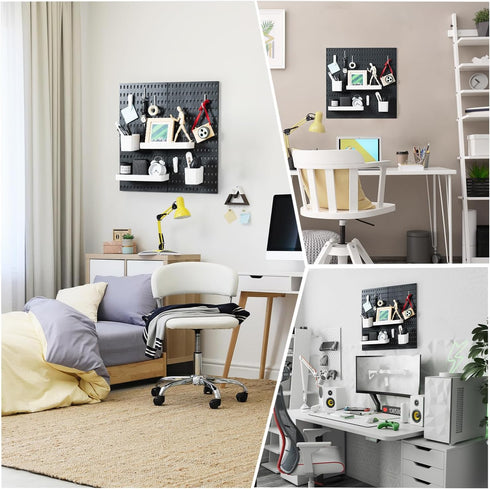 VUSIGN Pegboard Combination Wall Organizer Kit, 4 Pieces with 17 Accessories for Home, Office