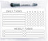Dry Erase Whiteboard Task Planner - Glassboard Studio Removable Adhesive Decal with Fine-Tip Magnetic Marker