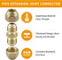 2 Packs AC Copper Pipe Extension Joint Connectors, 3/8-Inch Air Conditioning Pipe Coupling Adapters with Flare Nuts