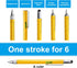 Zonon 3 Pieces Present Pen for Men, Multi-Tool 6 in 1 Mini Ballpoint with Refills for Graduation (Black, Yellow, Silver)
