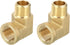 uxcell 90 Degree Brass Pipe Fitting Street Elbow 3/8" NPT Connector for Gas, Air, Oil, Propane - 2pcs