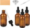 4PCS 2 oz Leak-Proof Glass Dropper Bottles for Traveling and Storing Essential Oils, Beard Oils, DIY Projects