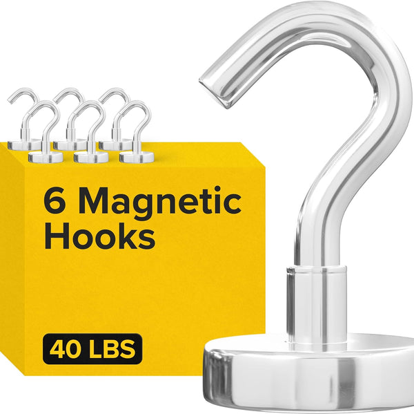 X-Bet Magnetic Hooks 40 LBS - Heavy Duty Neodymium Hooks for Cruise Cabins, Strong Magnet Hooks for Hanging on