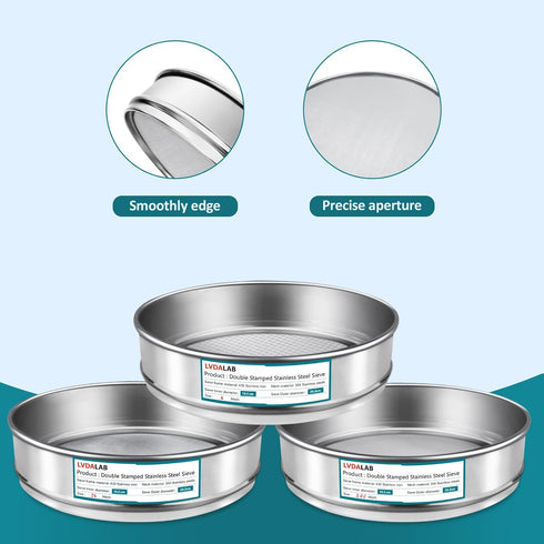 304 Stainless Steel Mesh Lab Sieve, 200 Mesh Aperture Test Sieve, 7.9Inch Diameter for Industrial Laboratory