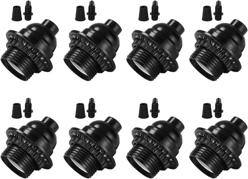 Black E26/ E27 Light Sockets, Retro Edison Lamp Holder with E26 Medium