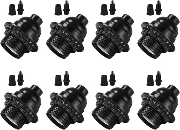 Black E26/ E27 Light Sockets, Retro Edison Lamp Holder with E26 Medium