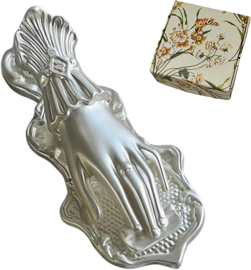 Lady's Hand Shaped Metal Clip, Vintage Page Holder for Journaling and Traveler's Notebooks, Silver