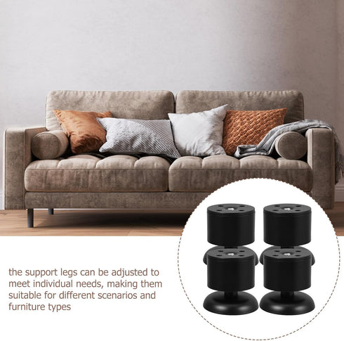 4pcs 6cm Zerodeko Adjustable Stainless Steel Cabinet Legs Furniture Leg Risers Thick Hairpin Metal Table Feet for Sofa