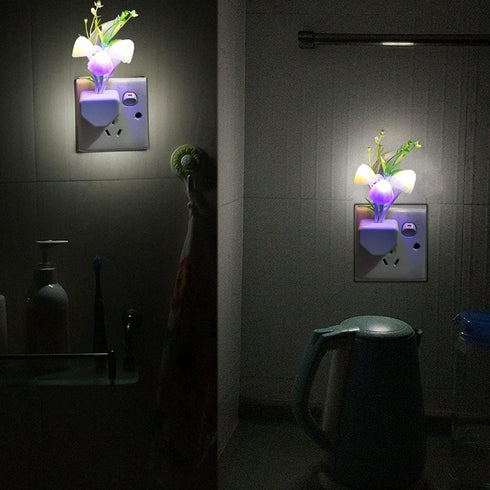 AUSAYE Sensor Led Night Light, Color Changing Plug-in LED Mushroom Light Dream Bed Lamp Cute NightLight Sweet Night