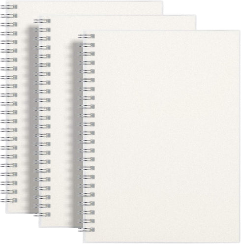 RETTACY Blank Journal Notebook, 3-Pack, A5 Blank Spiral Notebook, 160 Pages per Pack, 100 GSM Premium Paper