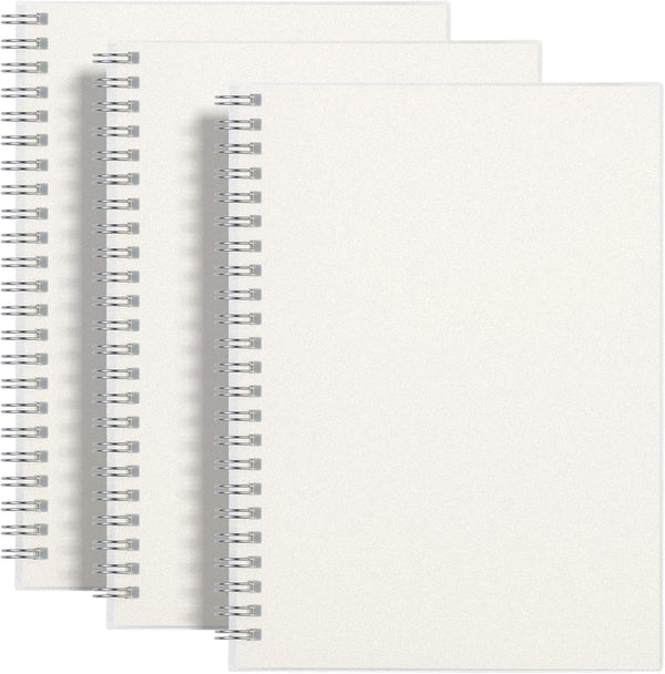 RETTACY Blank Journal Notebook, 3-Pack, A5 Blank Spiral Notebook, 160 Pages per Pack, 100 GSM Premium Paper
