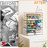 Yieach 11.1 Inch Stackable,3 Pack Long Clear Drawer Organizers Small Acrylic Drawers,School,Office Supplies Organizer