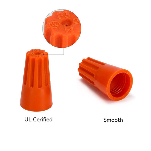 HKS 500 PCS Orange Wire Caps - AWG 20-12, Twist-On Screw Nuts Insulated Electrical Wire Connectors