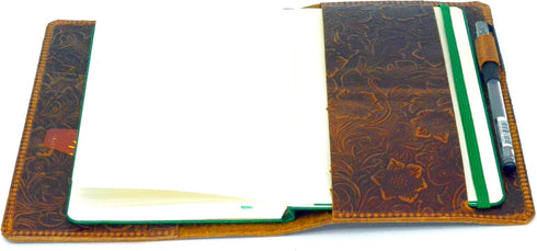 JJNUSA Leather Cover for Moleskine Large Hard Cover, Distressed Leather Travel Journal for 5"x 8.25" Writing Diary