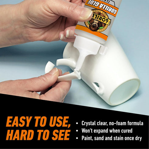 Gorilla Clear Glue, 5.75 Ounce Bottle - Crystal Clear, All Purpose, Water Resistant