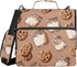 Krafig Cute Cookies Milk Pattern Zipper Binder Bag 3 Ring with Handle Shoulder