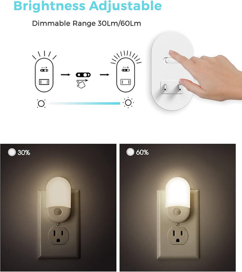 5000K 4 Pack L LOHAS LED Motion Sensor Night Light Plug in, Motion Activated Night Light, Daylight White, Night Lights