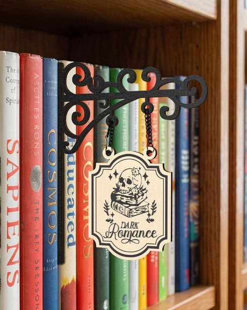 5 Sonloka Book Nook Tavern Signs, PCS Wood Bookshelf Dividers, Medieval Style Book Nook for Bookshelf Decor, Home