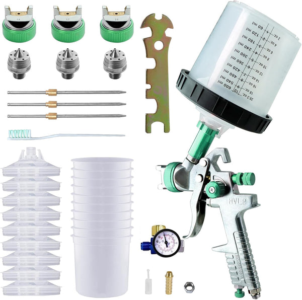 Paint Sprayer with Paint Mixing Quick Cup, HVLP Spray Paint Gun Kit