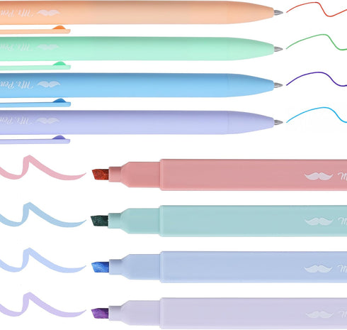 Mr. Pen- Aesthetic Highlighters and Gel Pens, 8 Pack, Assorted Color Highlighters, Cute Gel Pens